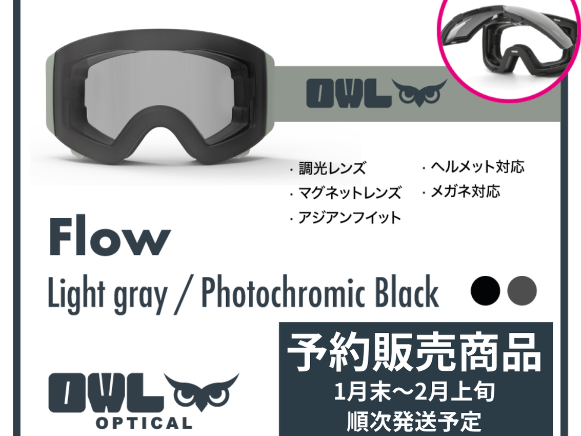 Flow Light Gray Photochromic lens Black