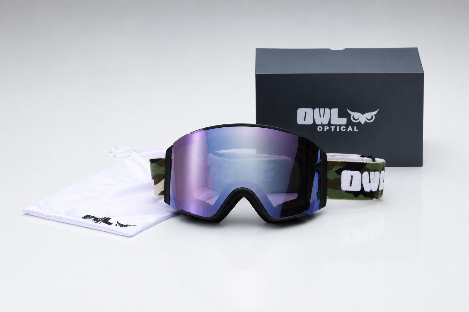 Flow XL Black Green Camo JAPOW TUNE Photochromic lens Blue to Red Green frame lens