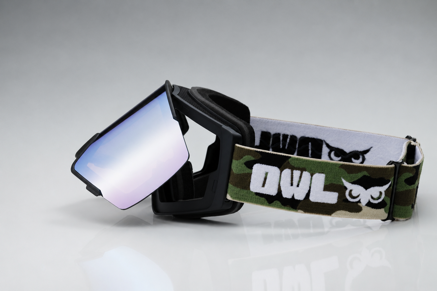 Flow XL Black Green Camo JAPOW TUNE Photochromic lens Blue to Red Green frame lens