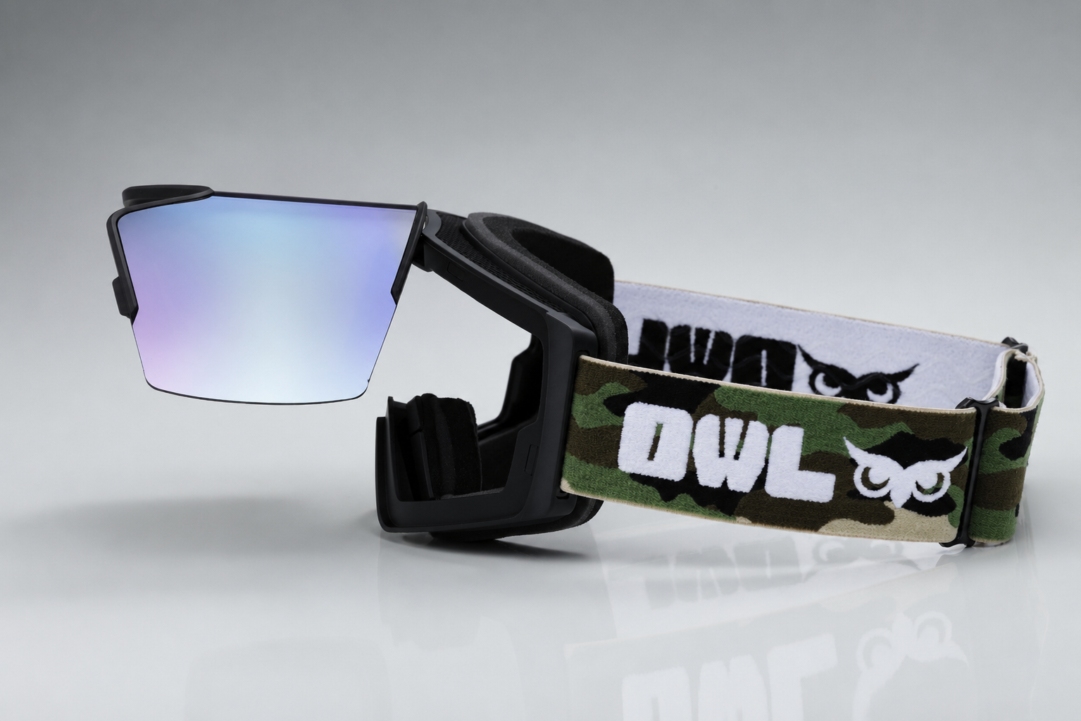 Flow XL Black Green Camo JAPOW TUNE Photochromic lens Blue to Red Green frame lens