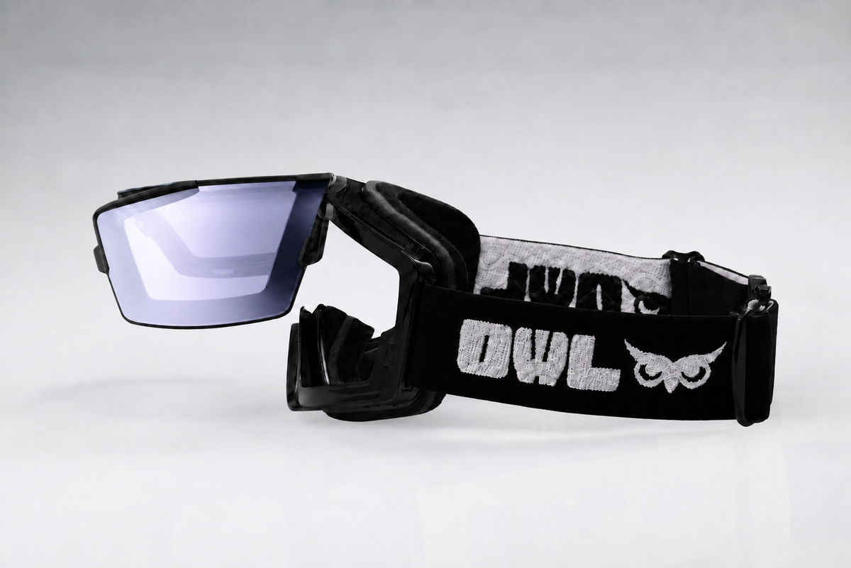 Flow Black JAPOW TUNE Photochromic lens Purple with Red Green