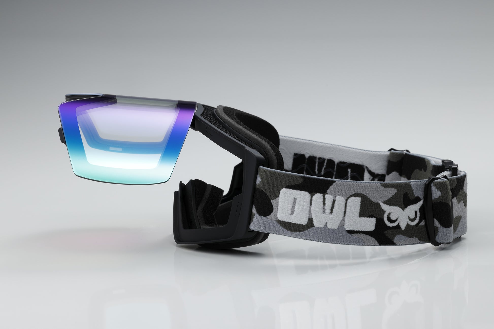 Flow Black Camo Photochromic lens blue with green